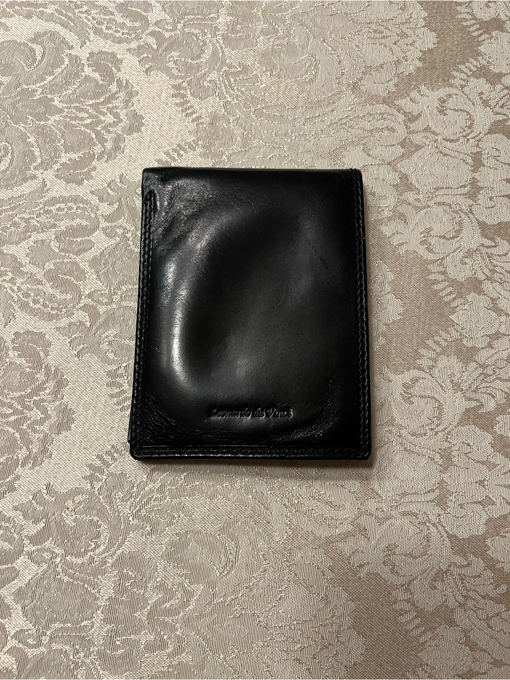 Leonardo da Vinci Black Leather Wallet
